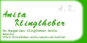 anita klinglheber business card